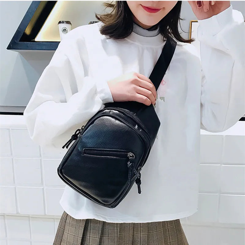 Small Leather Waist Bag for Women Fanny Pack Shoulder Bag Purses