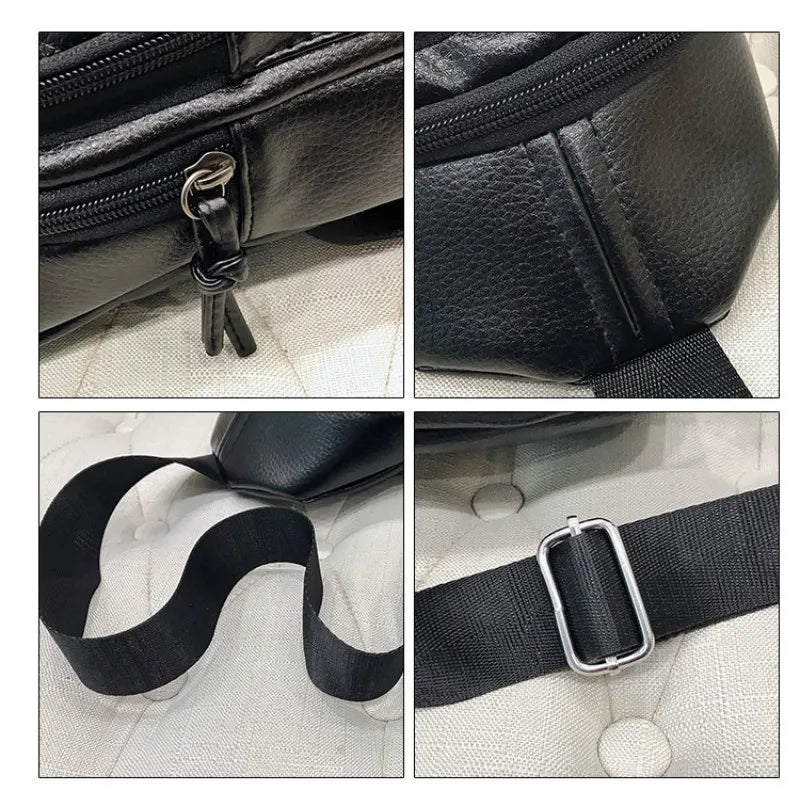 Small Leather Waist Bag for Women Fanny Pack Shoulder Bag Purses