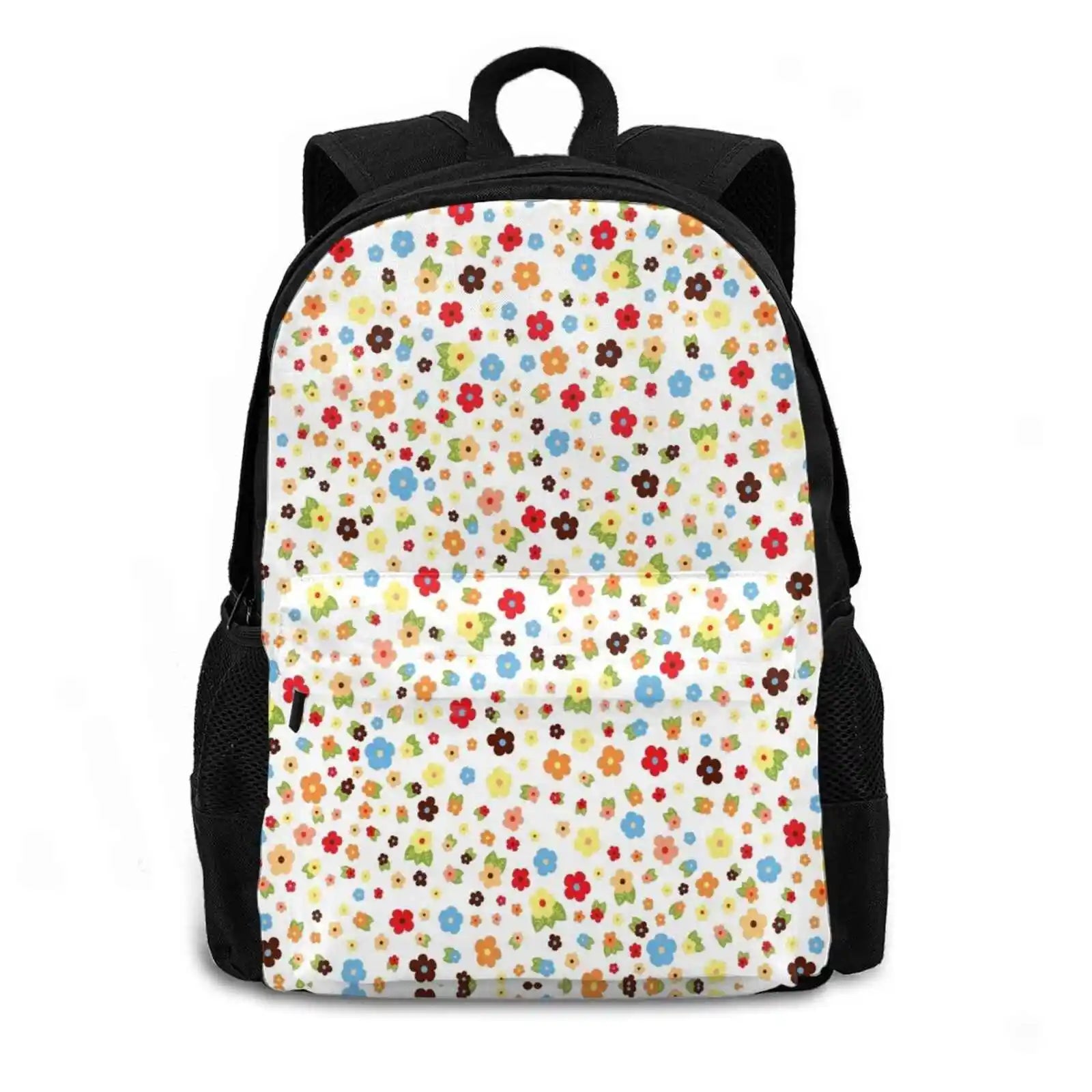 Colorful Flowers Backpack for Men Women Girls Teenage