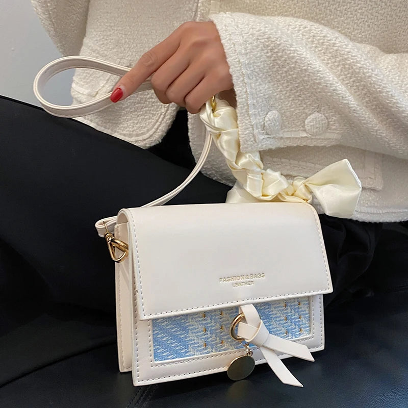 Small PU Leather Crossbody Bag for Women Shoulder Messenger Handbag
