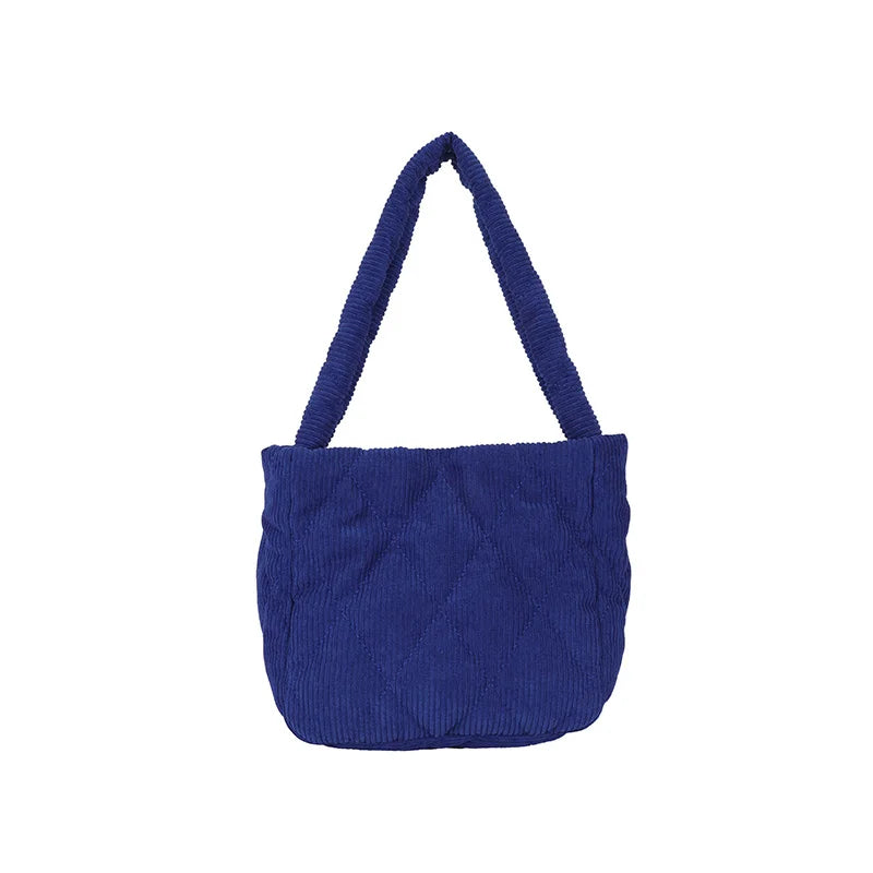 Corduroy Tote Bag for Women Pad Cotton Shoulder Bag Handbags Casual