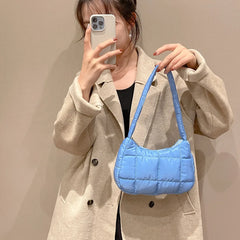 Cotton Padded Quilted Tote Bag Women's Shoulder Clutch