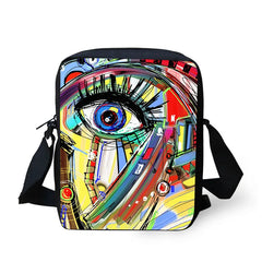 Geometric Patterns Cross Body Bag for Girls Women with Zipper Pocket