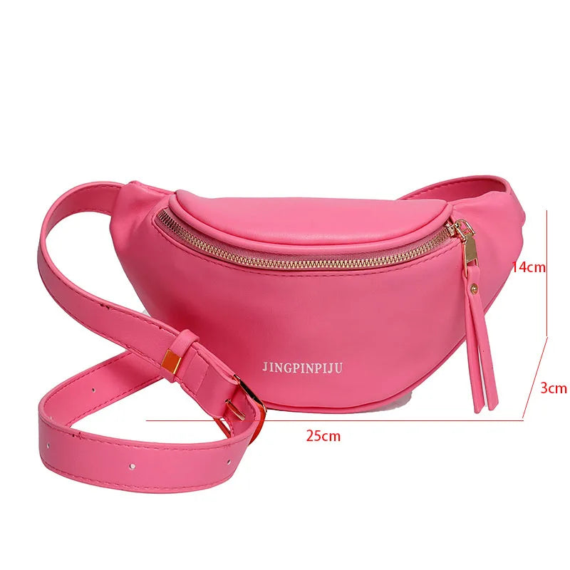 Small Crossbody Bag Women's Waist Bag PU Leather Fanny Pack Casual Phone Purse