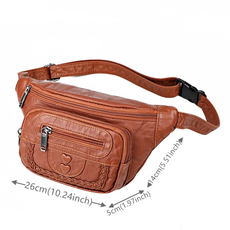 Women's Soft PU Leather Crossbody Bag Vintage Messenger Handbag Purse