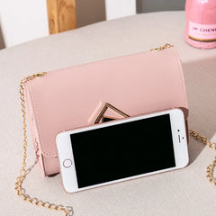 Women's Mini PU Leather Crossbody Bag Yellow Chain Phone Purse