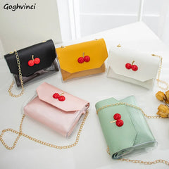 Small Crossbody Bags Women Cherry Flap PU Transparent Leisure