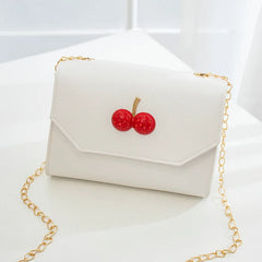 Small Crossbody Bags Women Cherry Flap PU Transparent Leisure