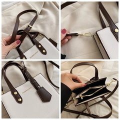 Women's Small Crossbody Tote Bag PU Leather Square Shoulder Bag
