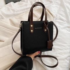 Women's Small Crossbody Tote Bag PU Leather Square Shoulder Bag