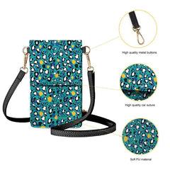 Dolphin Print Crossbody Bag for Women Leather Purse Touch Screen Phone Pouch