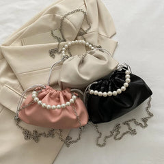 Small Crossbody Bags for Women Cloud Underarm Tote Bag Pleated Pu Leather Handba
