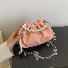 Small Crossbody Bags for Women Cloud Underarm Tote Bag Pleated Pu Leather Handba
