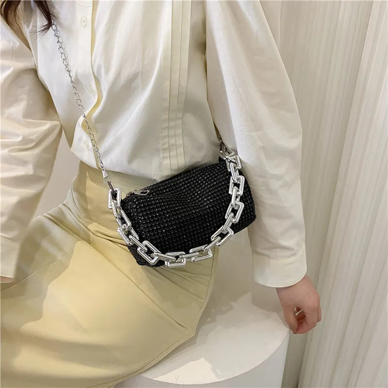 Women's Flash Drilling Crossbody Bag for Summer Travel