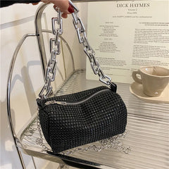Women's Small Crossbody Messenger Bag Bling Diamond Summer Travel Shoulder Purse
