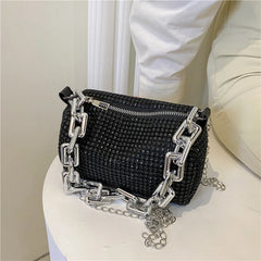 Women's Small Crossbody Messenger Bag Bling Diamond Summer Travel Shoulder Purse