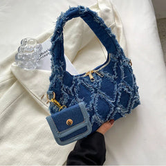 Denim Shoulder Bag Women Handbag Purse Casual Tote