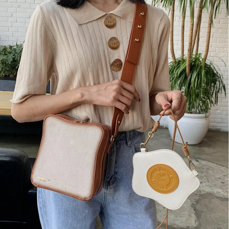 Small Women's Bread Purse Egg Shoulder Messenger Bag