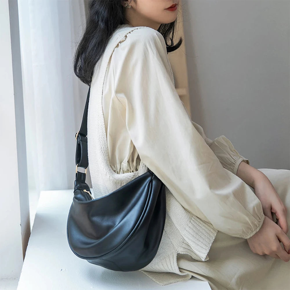 Women's Large Capacity Shoulder Bag PU Leather Crossbody Bag