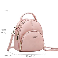 Small Women Backpack Two-use Shoulder Bag Soft Candy Female Bags