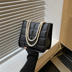 Small Lattice Crossbody Bag for Women Handbag Purse Tote Shoulder Square