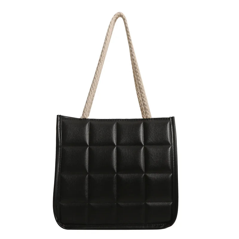 Small Lattice Crossbody Bag for Women Handbag Purse Tote Shoulder Square