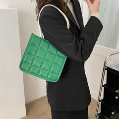 Small Lattice Crossbody Bag for Women Handbag Purse Tote Shoulder Square