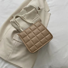 Small Lattice Crossbody Bag for Women Handbag Purse Tote Shoulder Square