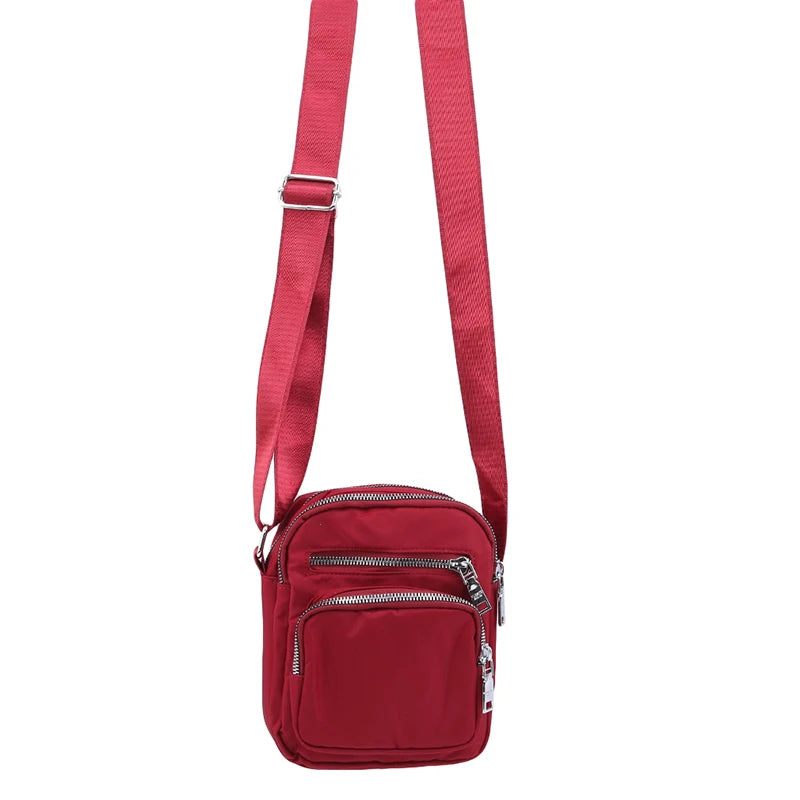 Small Nylon Shoulder Bag Zipper Crossbody Wallet