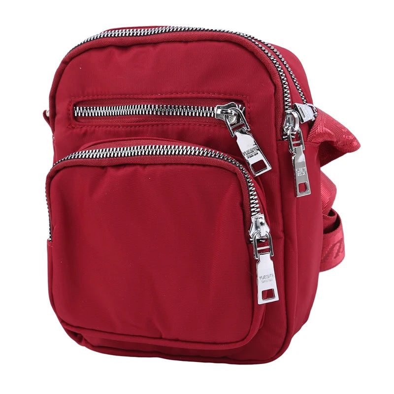 Small Nylon Shoulder Bag Zipper Crossbody Wallet