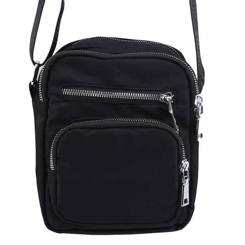 Small Nylon Shoulder Bag Zipper Crossbody Wallet