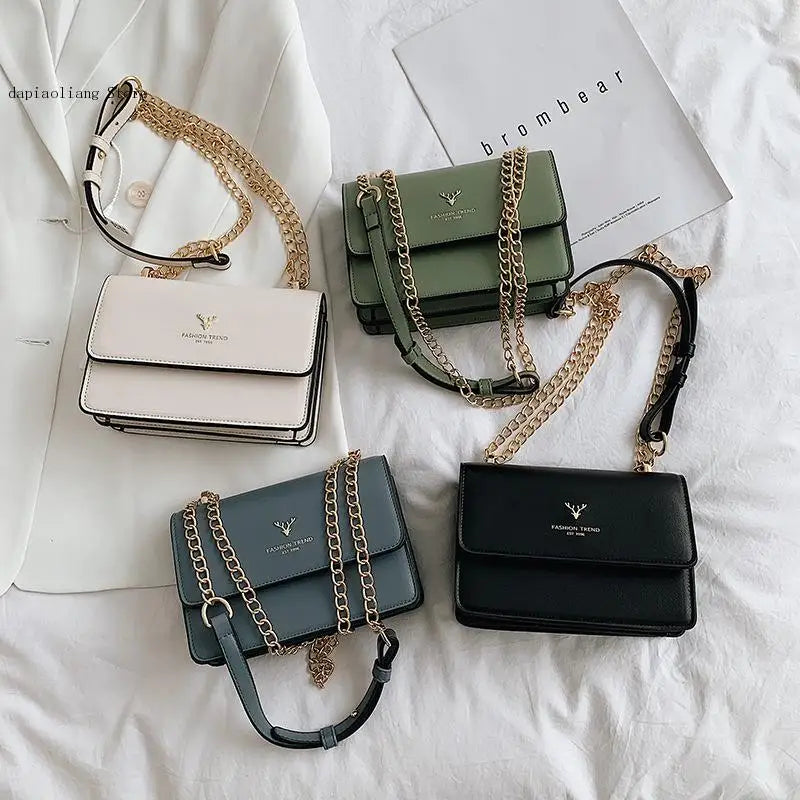 Small Flap Messenger Bag Ladies Pu Leather Crossbody Bags Square Handbags