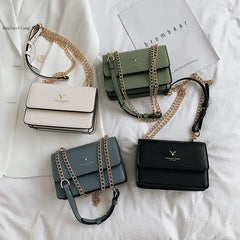 Small Flap Messenger Bag Ladies Pu Leather Crossbody Bags Square Handbags