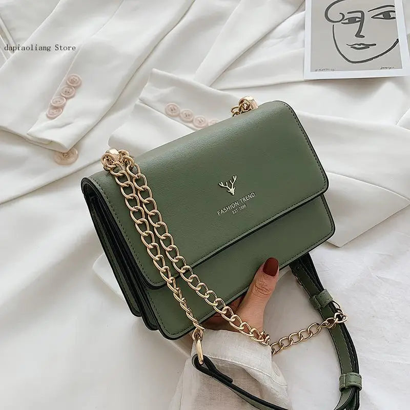 Small Flap Messenger Bag Ladies Pu Leather Crossbody Bags Square Handbags