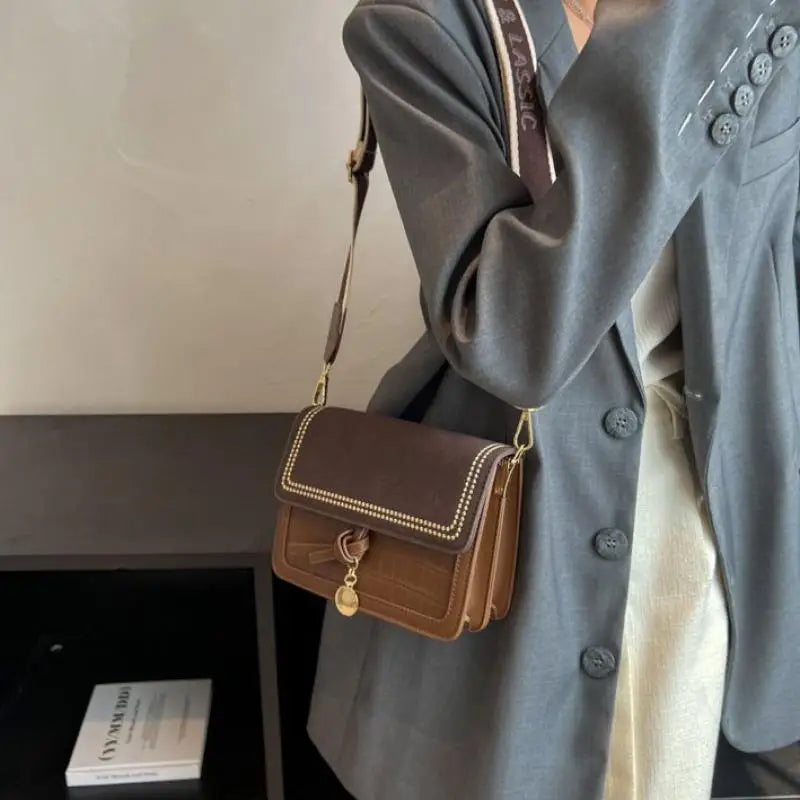 Small Flap Shoulder Bag for Women Casual Solid Female Crossbody Bag