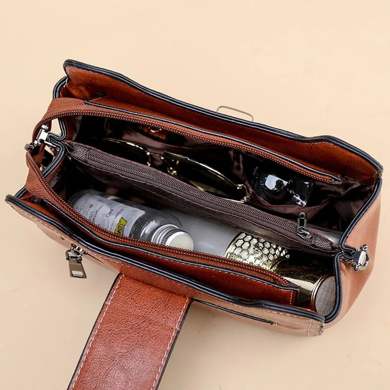 Vintage Solid Flap Shoulder Bag Women Crossbody Bolso Mujer