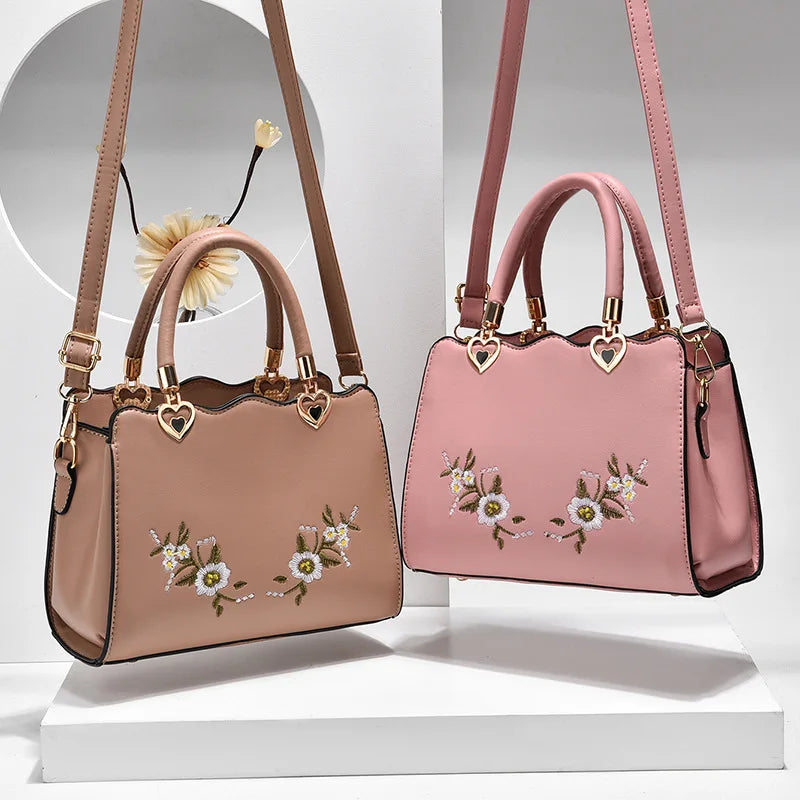 Embroidered Small Square Bag Women Handbag Casual One-shoulder Bags