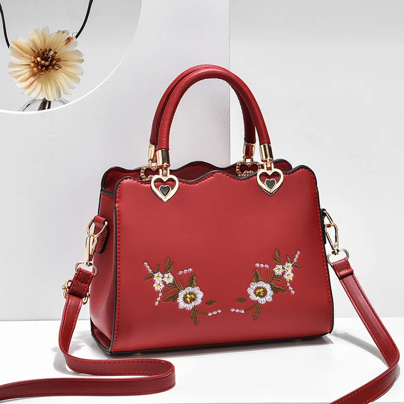 Embroidered Small Square Bag Women Handbag Casual One-shoulder Bags