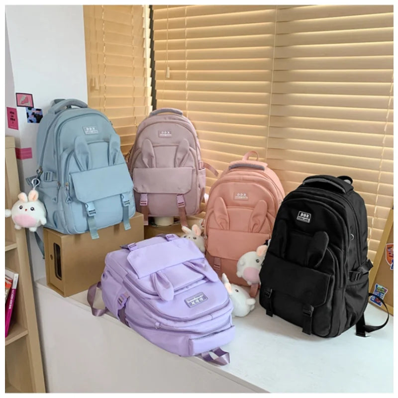 Rabbit Ear Girls Backpack Junior High School Waterproof Travel Bag