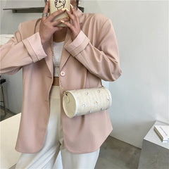 Small Fresh Woven Bags Women Summer Texture Flower Shoulder Bag