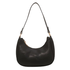 Half Moon PU Leather Crossbody Bag for Women Summer Shoulder Handbag