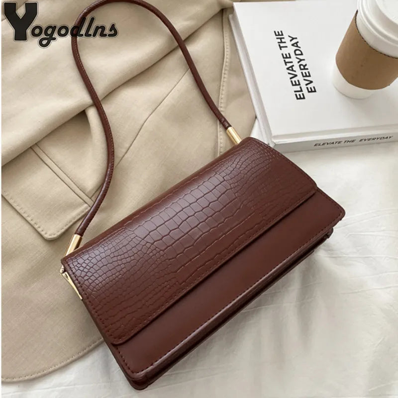 Small Hand Bags Totes Soft PU Leather Armpit Vintage Shoulder Bag