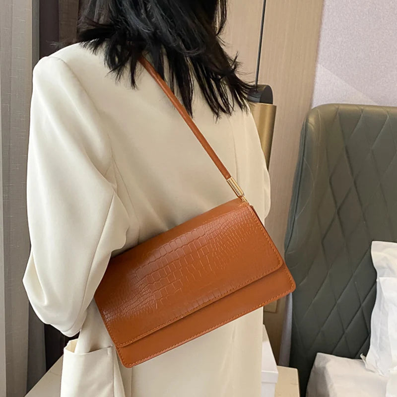 Small Hand Bags Totes Soft PU Leather Armpit Vintage Shoulder Bag