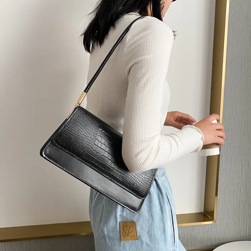 Small Hand Bags Totes Soft PU Leather Armpit Vintage Shoulder Bag