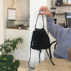 Canvas Shoulder Bag Tassel Bucket Crossbody Tote Phone Pouch Female Bag