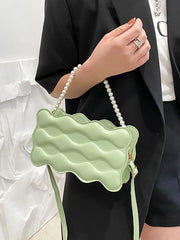 Small Beaded Crossbody Bag for Women Pu Leather Handbag