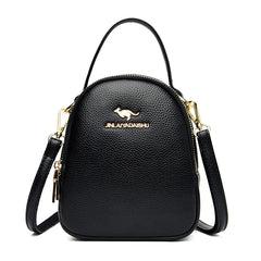 Small Lady Crossbody Bag for Women Handbags 3 Pockets PU Leather Shoulder Bag