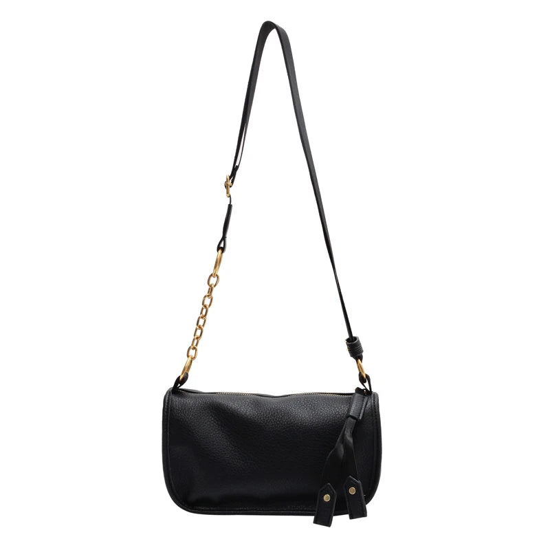 Vintage Leather Crossbody Bag Wide Belt Handbag