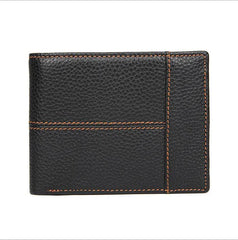 Small Leather Men's Mini Purse Wallet Slim with Photo Slot Coffee