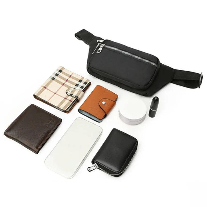Men Women Waist Bag Travel Chest Bag Female Zipper Crossbody Pack